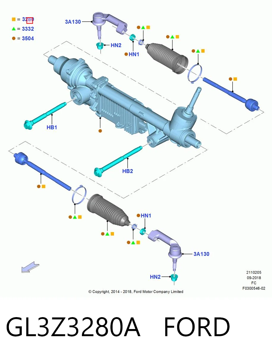 GL3Z3280A Ford Drążek kierowniczy