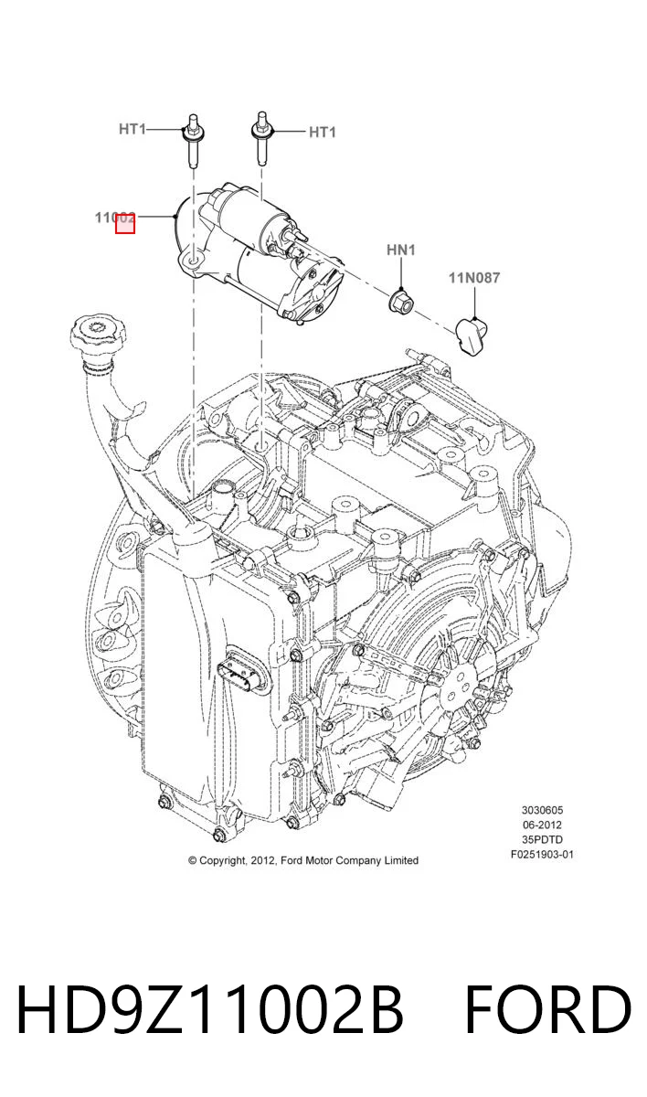 HD9Z11002B Ford Rozrusznik