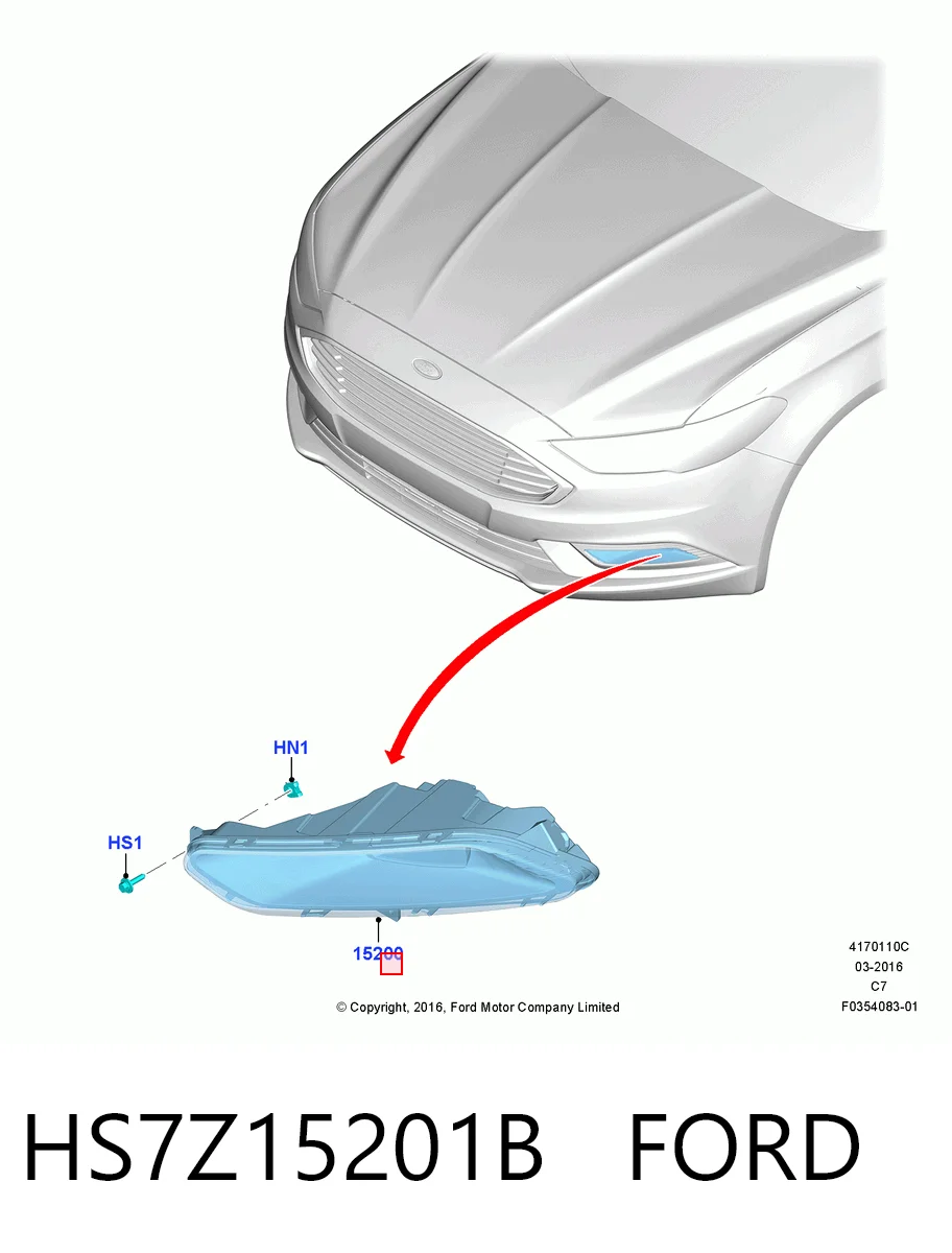 HS7Z15201B Ford Lampa przeciwmgielna lewa