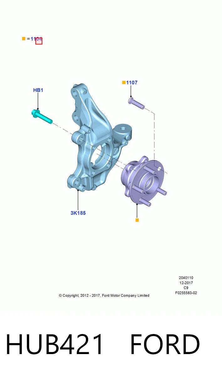HUB421 Ford Piasta przednia