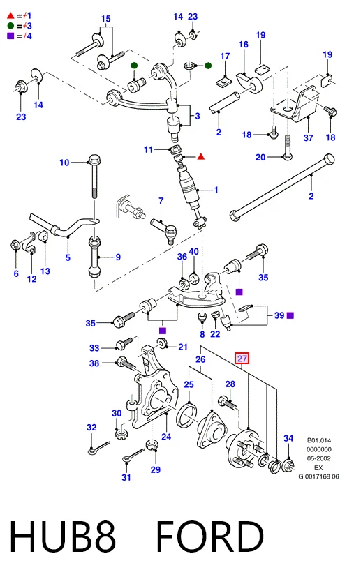 HUB8 Ford Piasta przednia