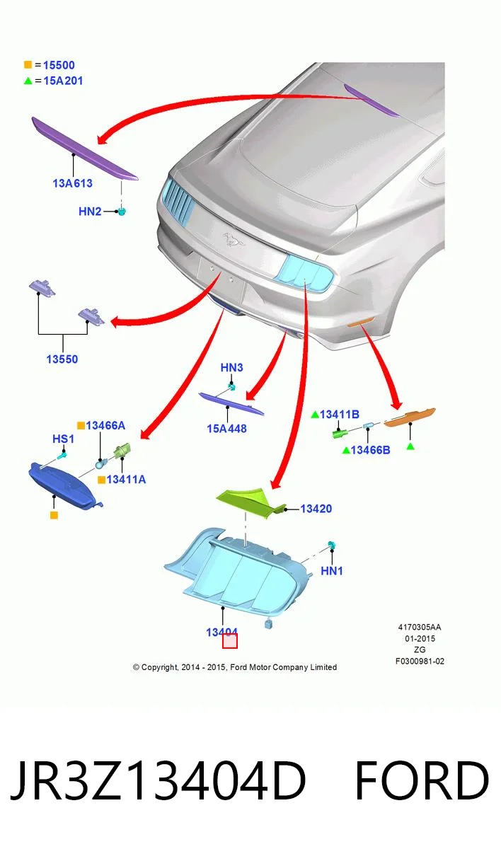 Lampa zespolona tylna prawa do Ford Mustang VI ZG