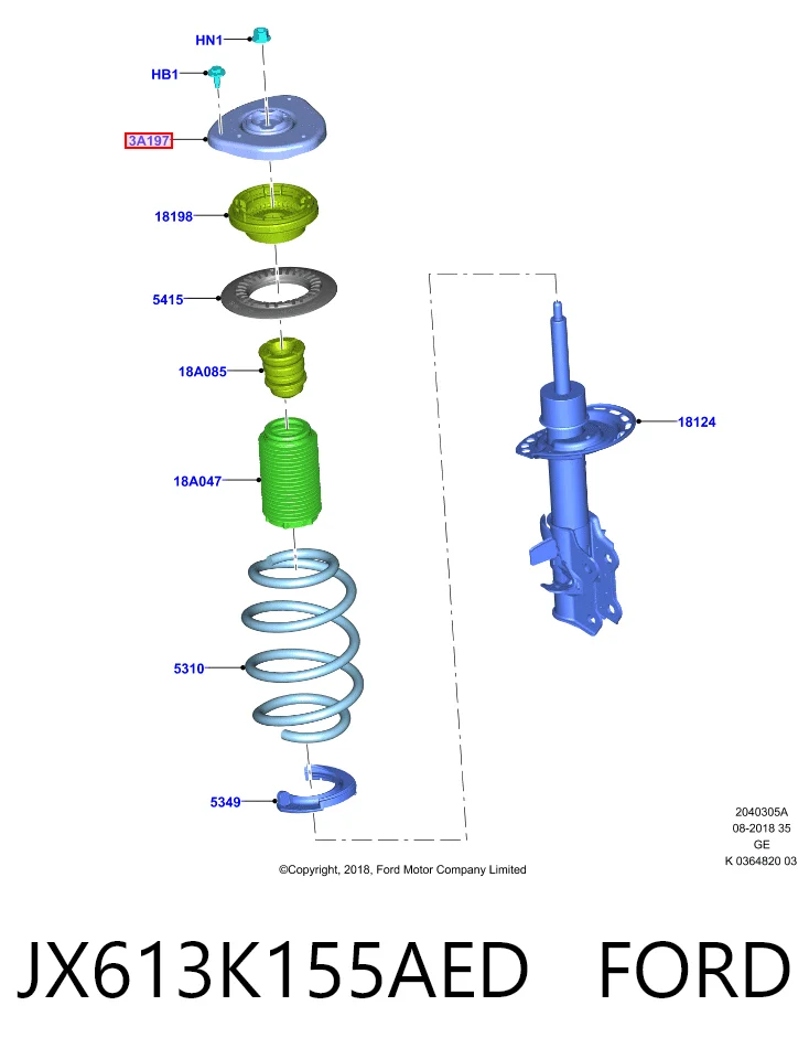 Poduszka amortyzatora przedniego Ford Focus IV kombi (HP) (2018 - 2026) cena, od 30,36 USD