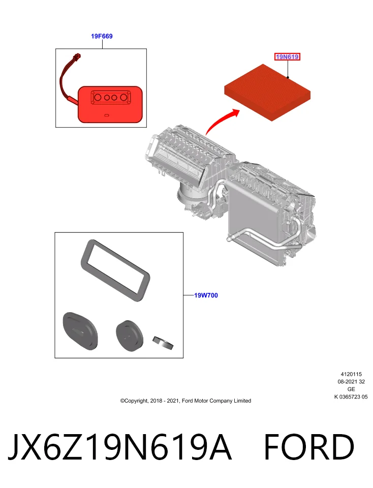 JX6Z19N619A Ford Filtr kabiny