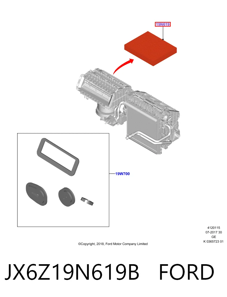 JX6Z19N619B Ford Filtr kabiny