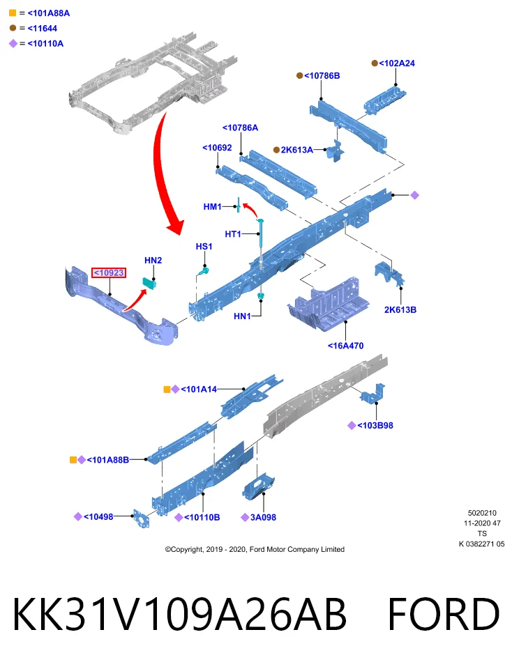 Wzmocnienie zderzaka przedniego do Ford Transit VII V363