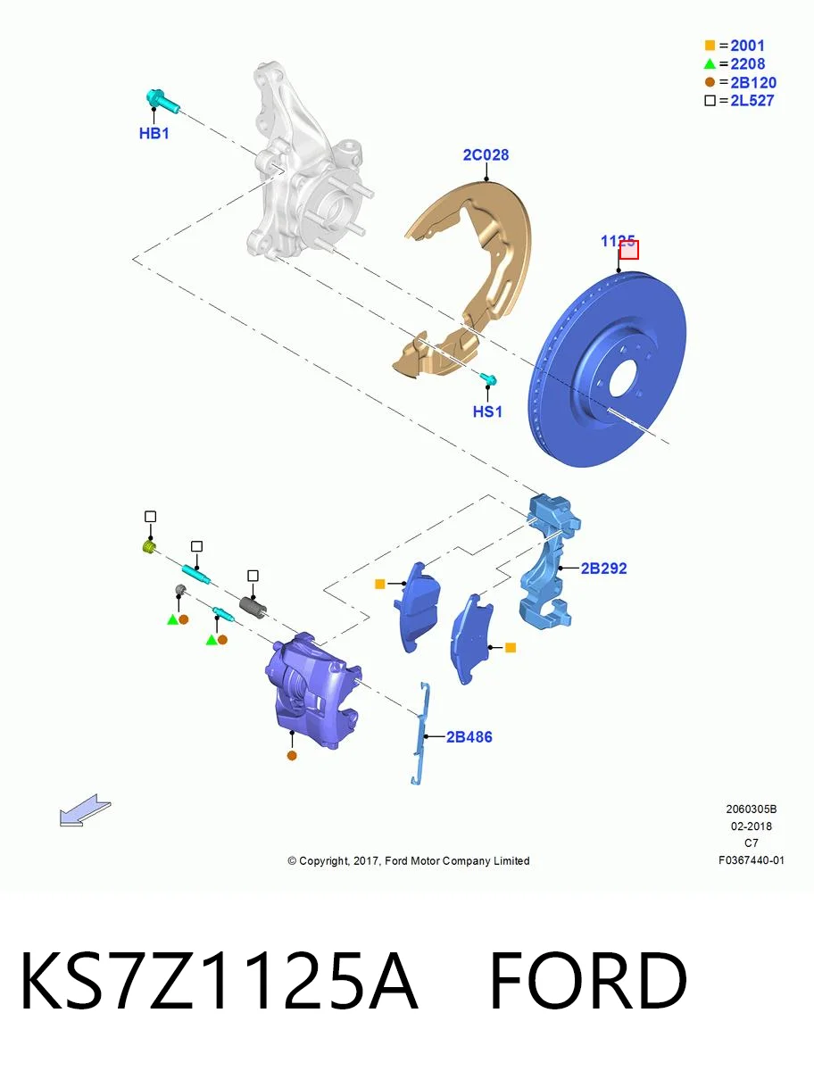 KS7Z1125A Ford Tarcza hamulcowa przednia