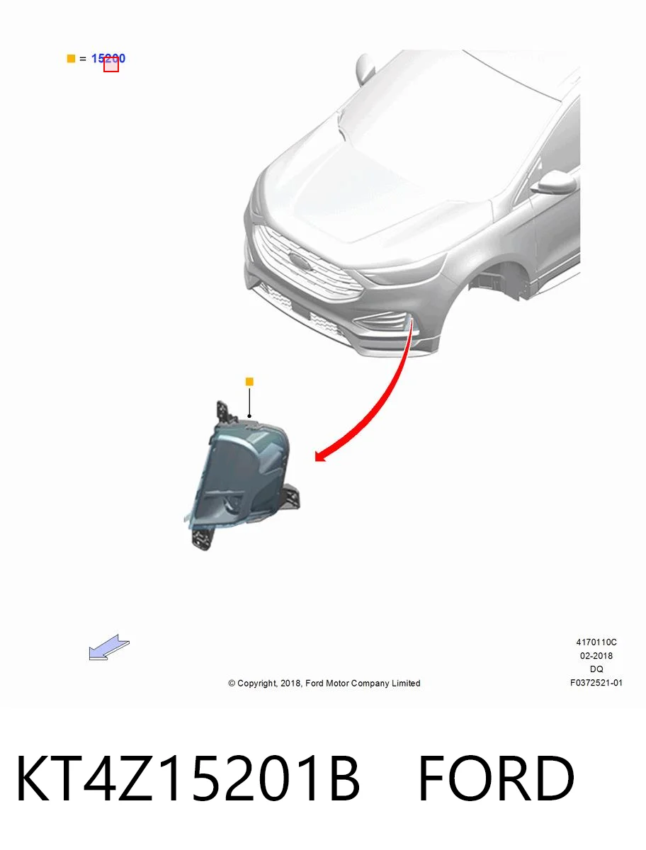 KT4Z15201B Ford Lampa przeciwmgielna lewa