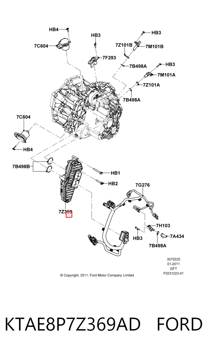 KTAE8P7Z369AD Ford Sterownik automatycznej skrzyni biegów elektroniczny