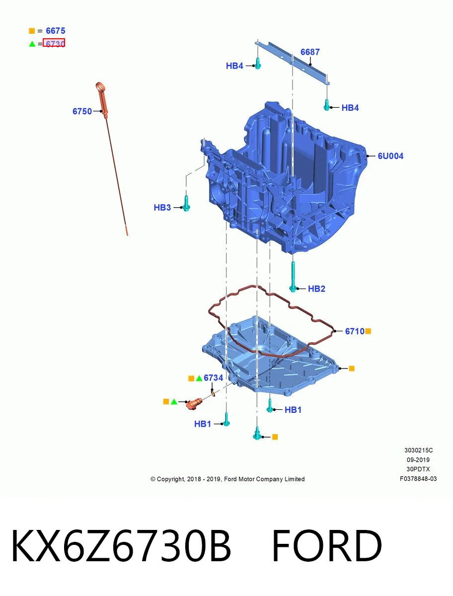 Korek miski olejowej silnika Ford KX6E6730AB cena, od 7,82 USD