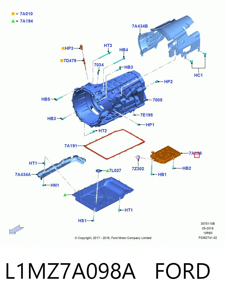 L1MZ7A098A Ford Filtr automatycznej skrzyni biegów
