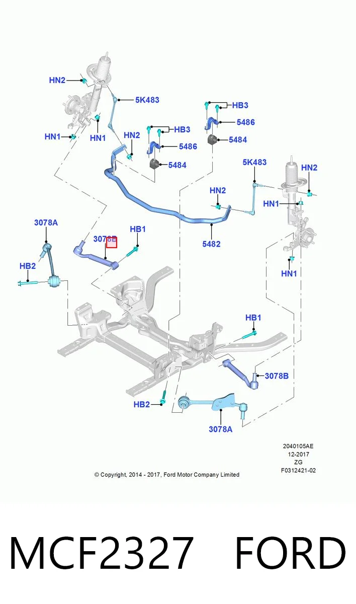 MCF2327 Ford Wahacz zawieszenia przedniego dolny prawy