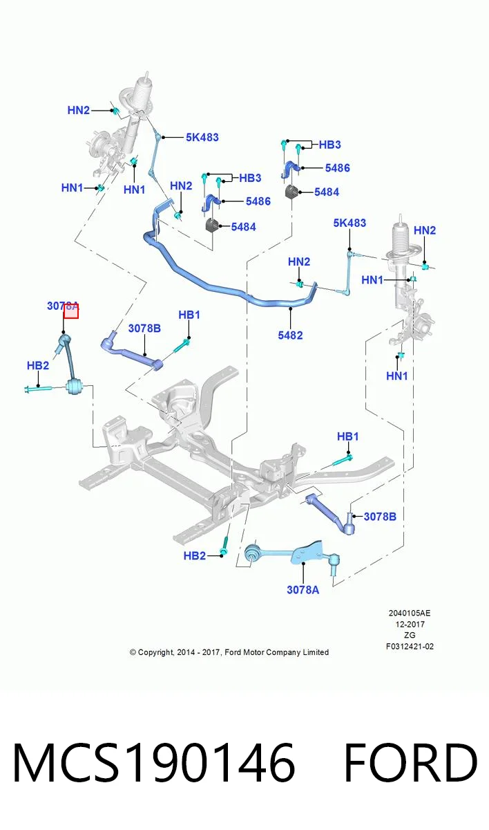 MCS190146 Ford Wahacz zawieszenia przedniego dolny prawy