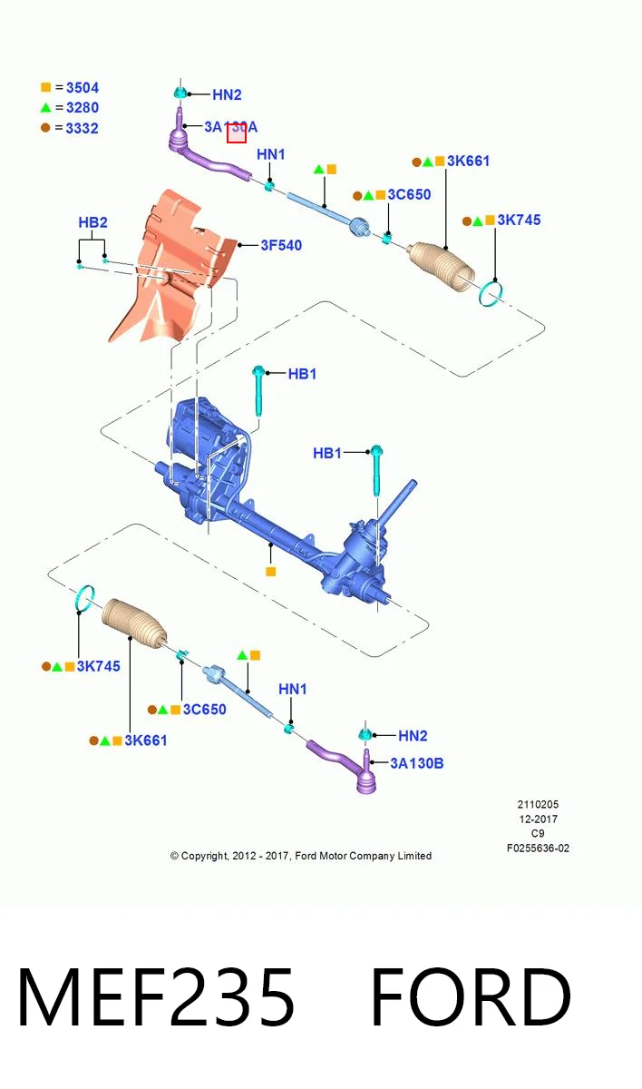 MEF235 Ford Końcówka drążka kierowniczego zewnętrzna
