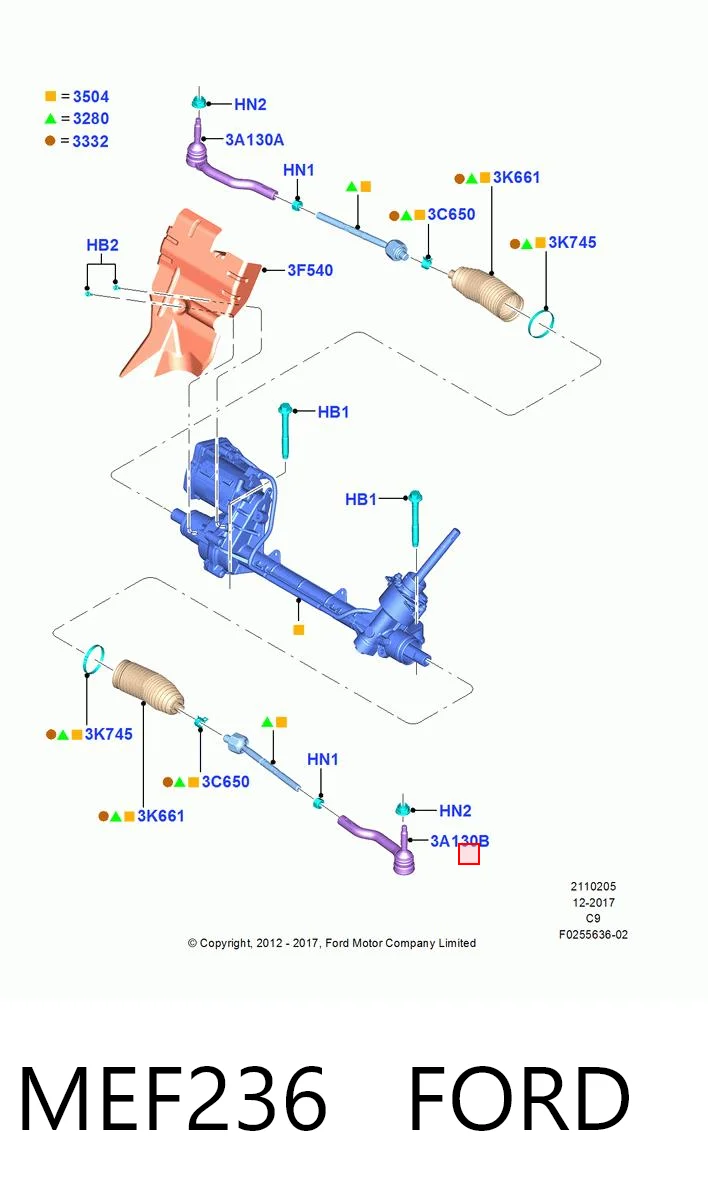 MEF236 Ford Końcówka drążka kierowniczego zewnętrzna