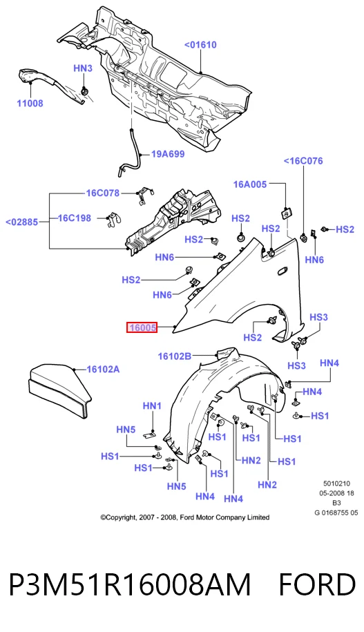 Błotnik przedni prawy Starline KH2534312 cena, od 90,24 USD