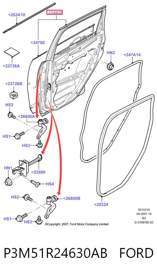 Drzwi tylne prawe do Ford C-Max  DM2