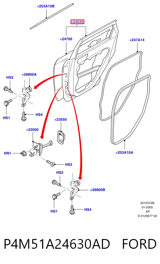 Drzwi tylne prawe do Ford Focus II DA, HCP, DP