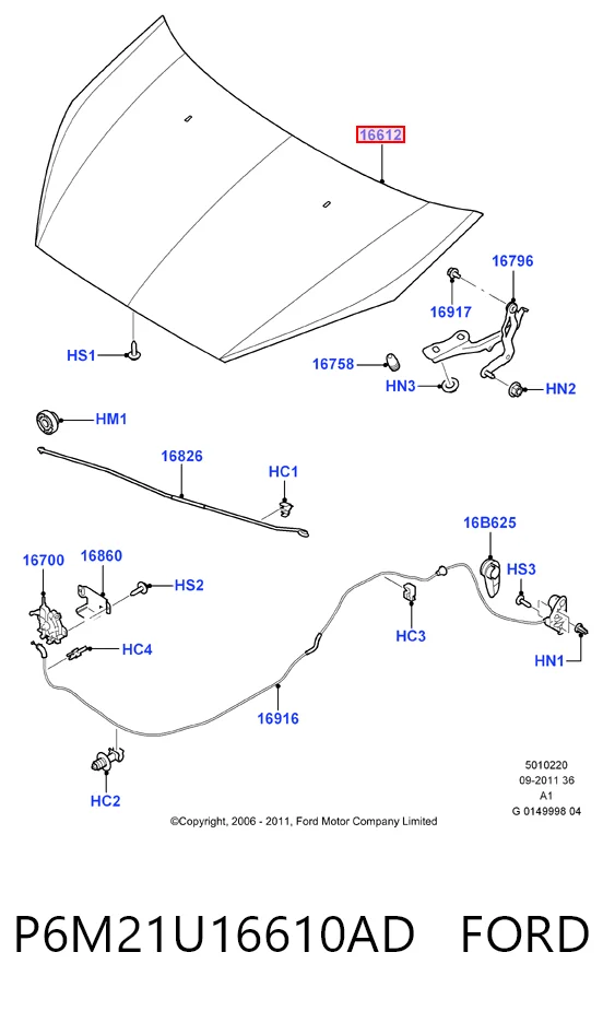 Do koszyka Maska silnika Ford Galaxy II CA1 WA6