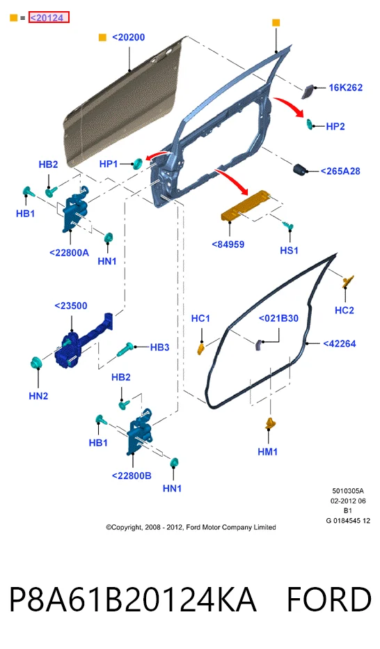 Drzwi przednie prawe Ford Fiesta Mk6 hatchback (CB1) (2008 - 2016) cena, od 332,72 USD