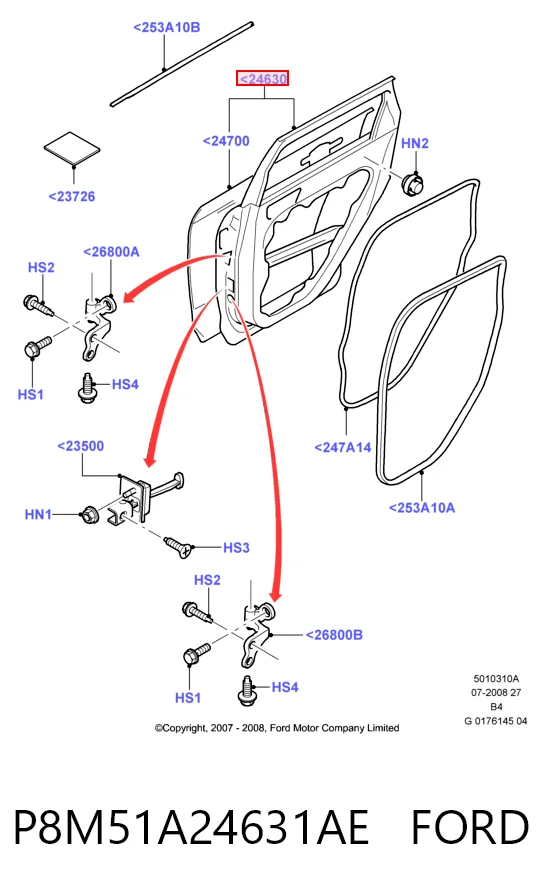 Drzwi tylne lewe do Ford Focus II DA, HCP, DP