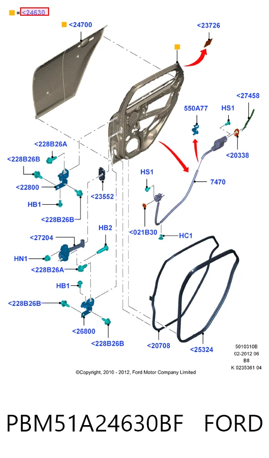 Do koszyka Drzwi tylne prawe Ford Focus III CB8