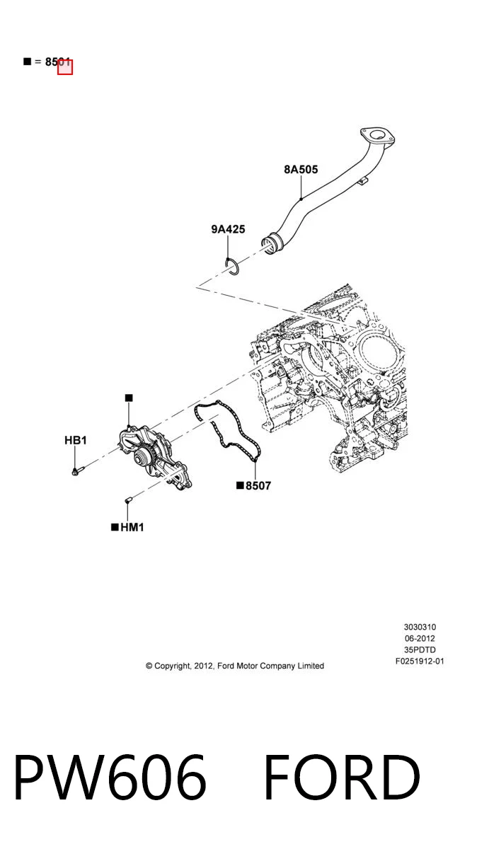 PW606 Ford Pompa chłodząca wodna