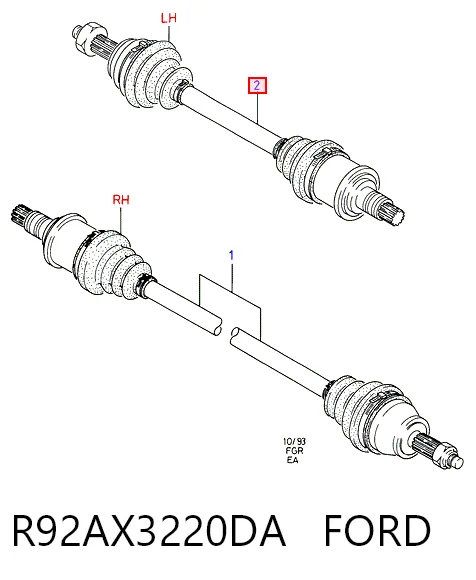 Półoś napędowa przednia lewa Ford Escort V