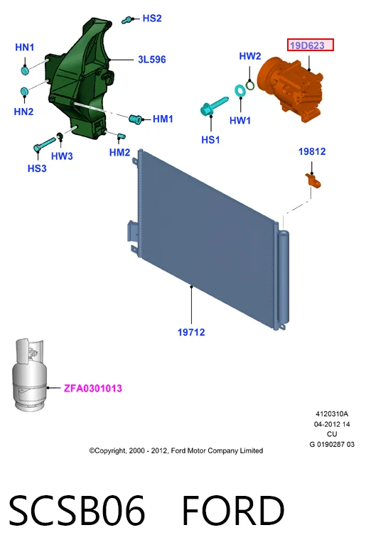SCSB06 Ford Sprężarka klimatyzacji