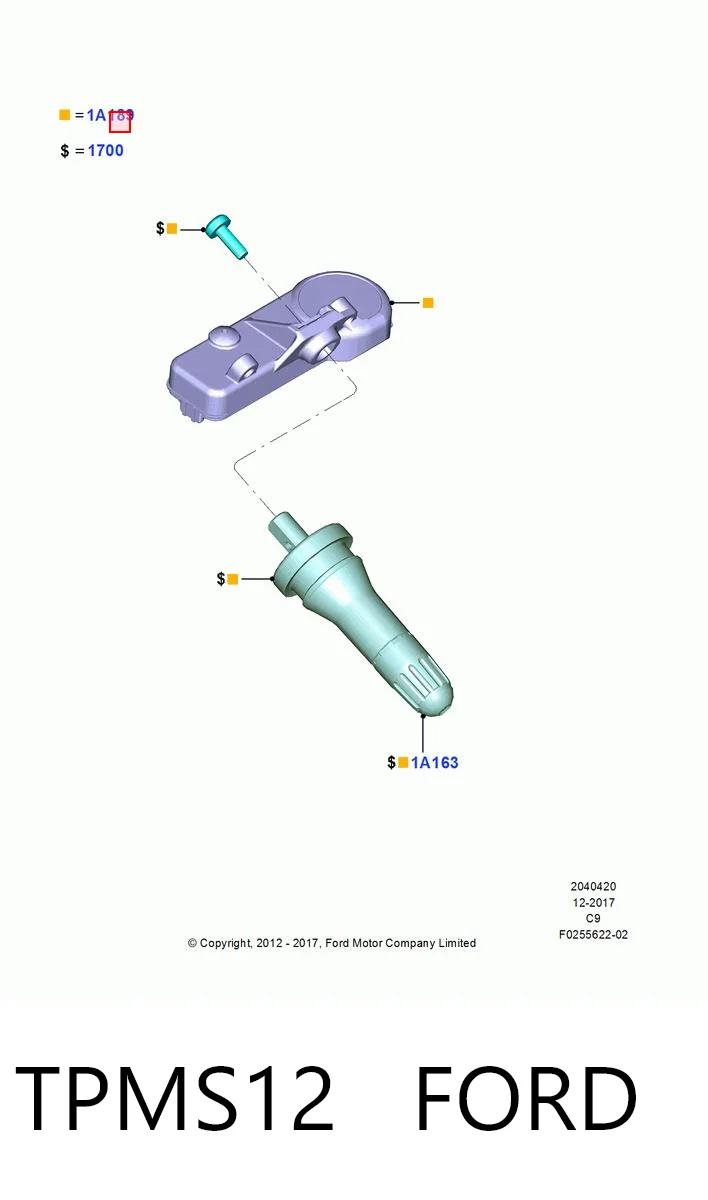 TPMS12 Ford Czujnik ciśnienia w oponach