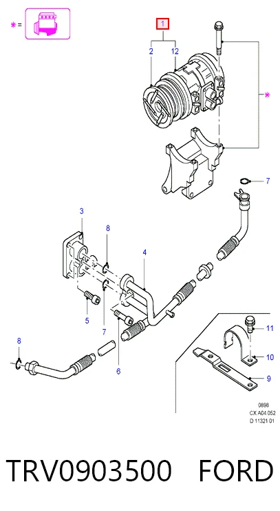 Do koszyka Sprężarka klimatyzacji Ford Fiesta Mk3 GFJ