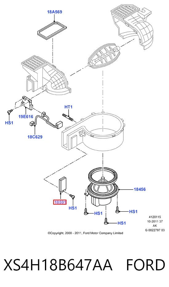 XS4H18B647AA Ford Rezystor wentylatora nagrzewnicy (ogrzewacza kabiny)