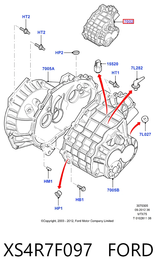 Mechaniczna skrzynia biegów w komplecie Ford Connect 