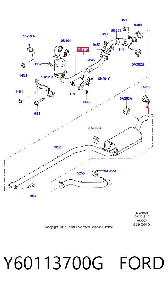 Y60113700G Ford Turbina