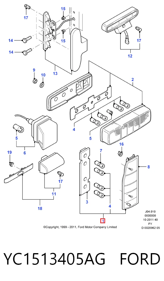  Lampa zespolona tylna lewa Ford Transit 5