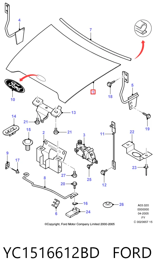 Maska silnika Ford Transit V