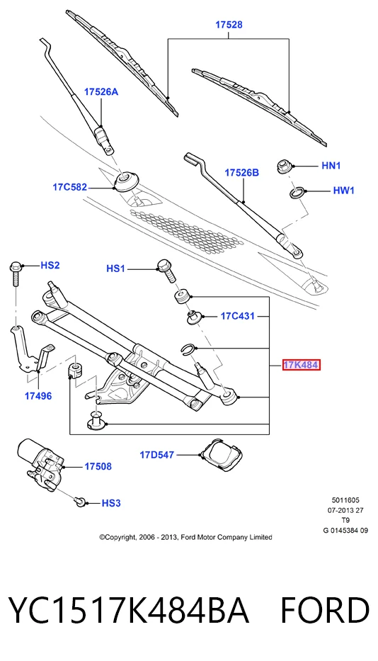  Mechanizm wycieraczek Ford Transit 5