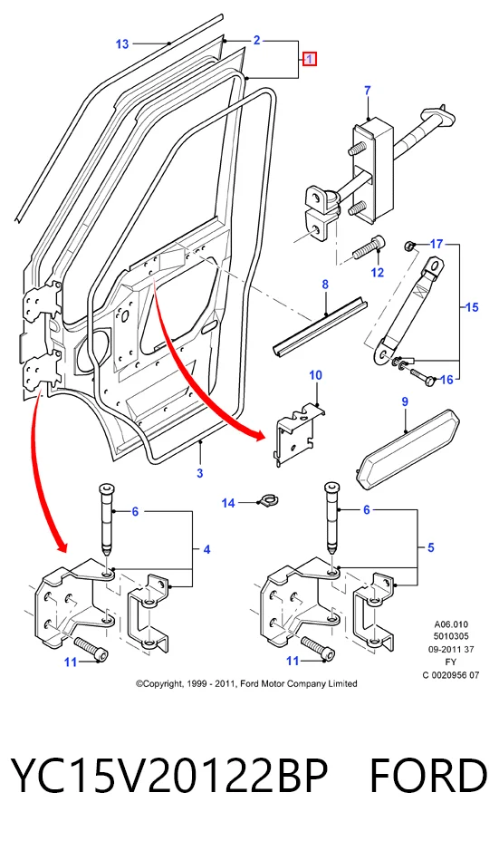 Drzwi przednie prawe do Ford Transit V V184/5