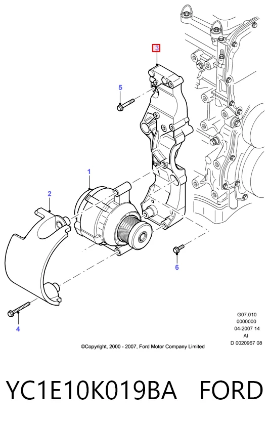 Wspornik alternatora do Ford Transit VI V347/8
