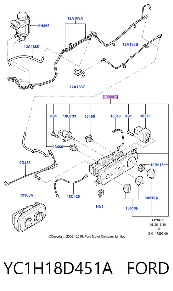 Sterownik trybów ogrzewania/klimatyzacji do Ford Transit VI V347/8
