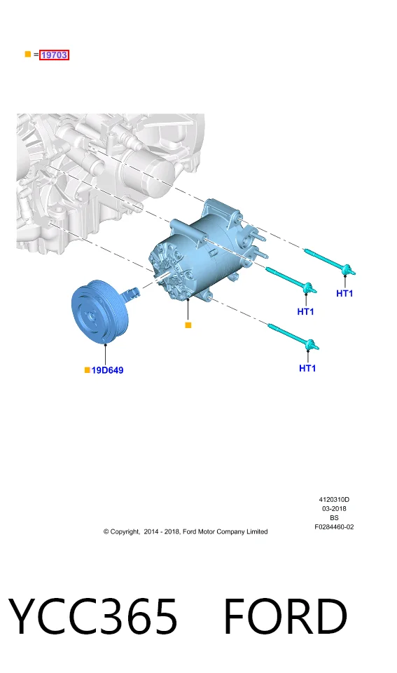 YCC365 Ford Sprężarka klimatyzacji