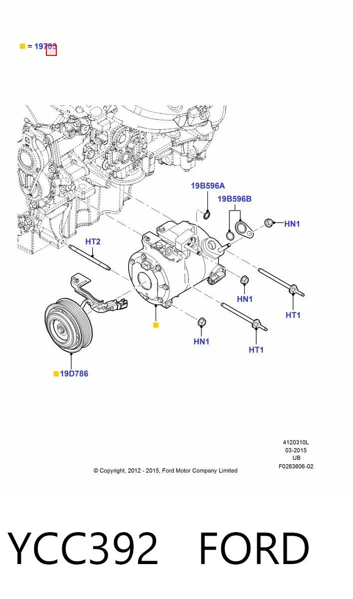YCC392 Ford Sprężarka klimatyzacji