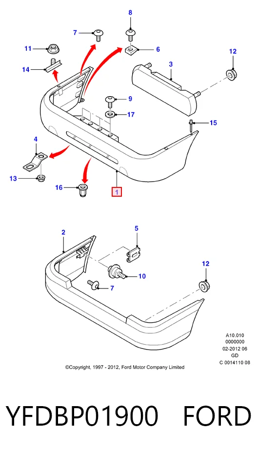 Zderzak tylny Ford Mondeo II sedana (BFP) (1996 - 2000) cena, od 75,44 USD