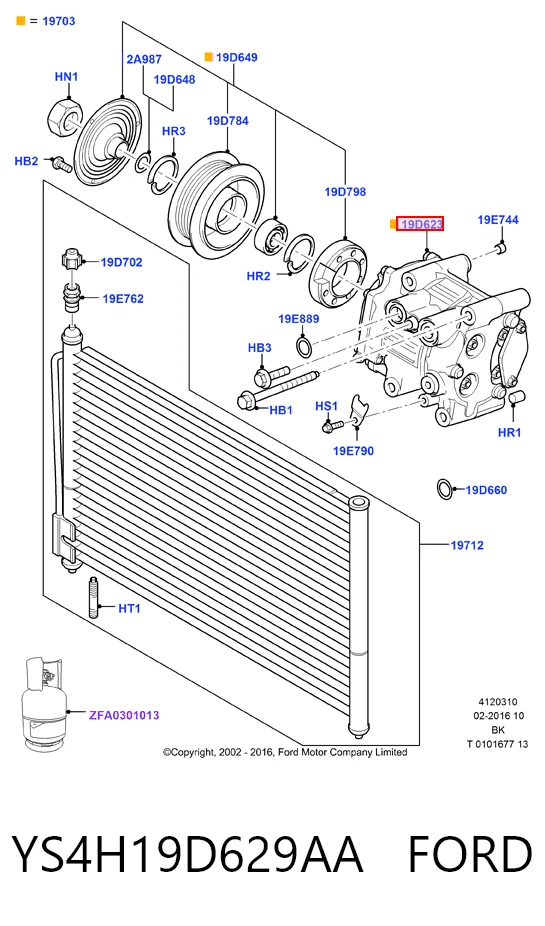 YS4H19D629AA Ford Sprężarka klimatyzacji