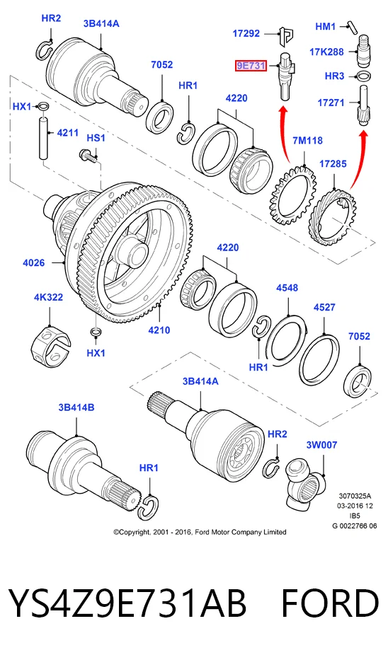 YS4Z9E731AB Ford Czujnik prędkości