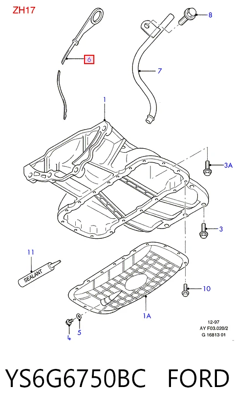 Bagnet poziomu oleju w silniku do Ford Fiesta Mk5 JH, JD