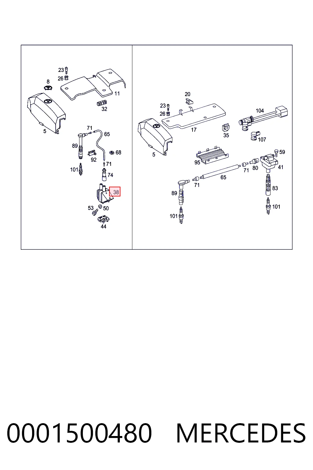 0001500480 Mercedes Cewka zapłonowa