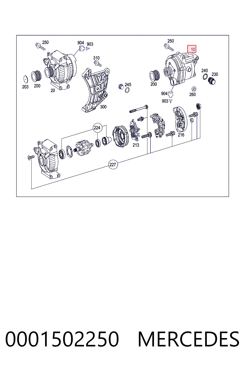 0001502250 Mercedes Alternator