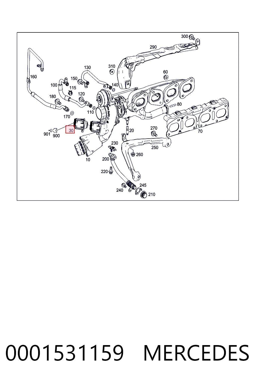 0001531159 Mercedes Przetwornik ciśnienia (solenoid) doładowania