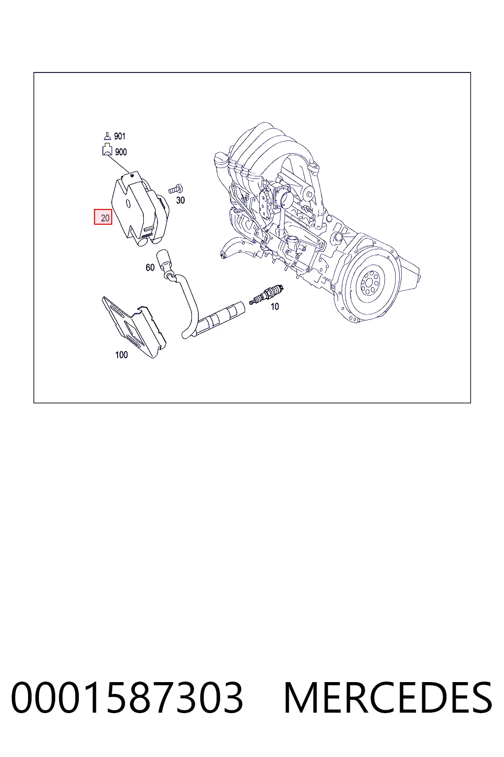0001587303 Mercedes Cewka zapłonowa